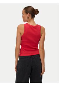 Vero Moda Top Naja 10341964 Czerwony Slim Fit. Kolor: czerwony. Materiał: bawełna #3