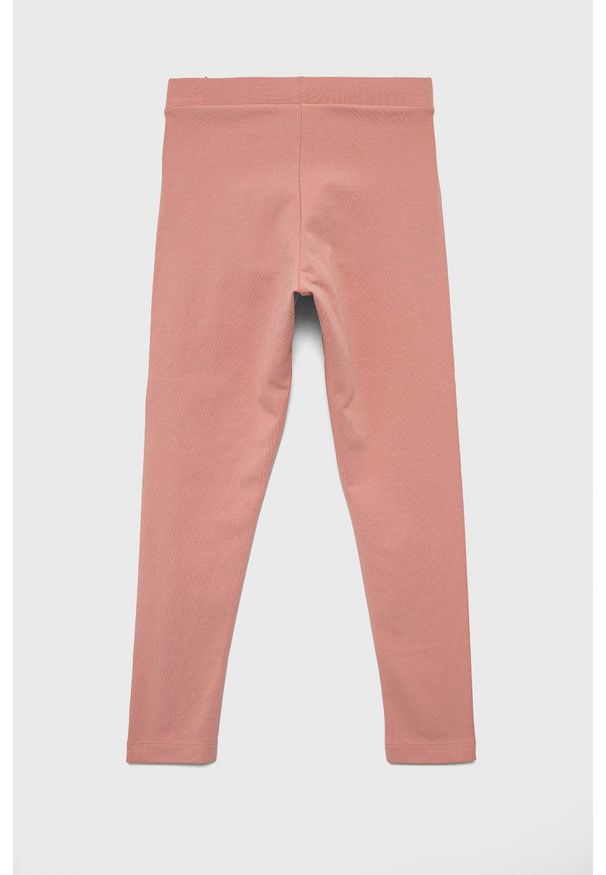 Champion legginsy dziecięce kolor różowy z nadrukiem. Kolor: różowy. Materiał: bawełna. Wzór: nadruk