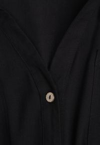 Born2be - Czarna Bawełniana Sukienka Koszulowa w Stylu Safari z Wiązanym Paskiem Atusea. Okazja: na co dzień. Typ kołnierza: typu klepsydra. Kolor: czarny. Materiał: bawełna. Typ sukienki: koszulowe. Styl: casual, elegancki #2