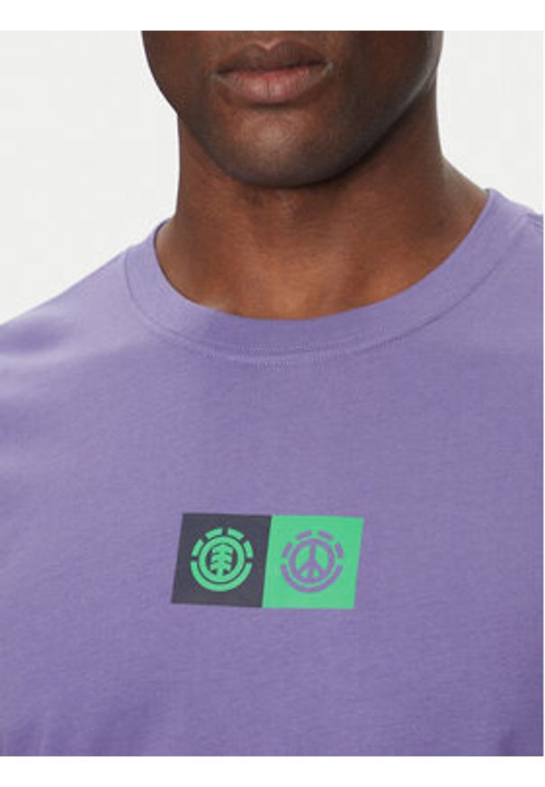 Element T-Shirt ELYZT00492 Fioletowy Regular Fit. Kolor: fioletowy. Materiał: bawełna