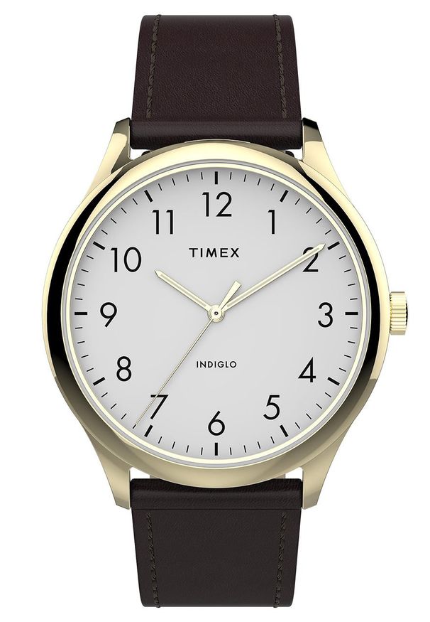 Timex - Zegarek TW2T71600. Kolor: brązowy. Materiał: materiał, skóra
