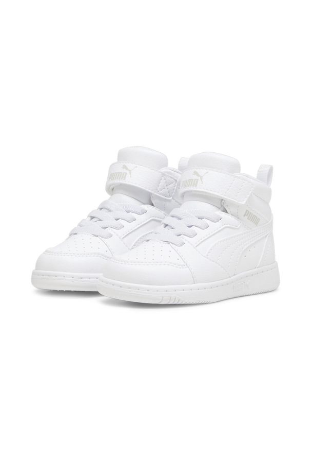 Puma - Buty do chodzenia dla dzieci PUMA Rebound V6 Mid. Kolor: szary, biały, wielokolorowy. Sport: turystyka piesza