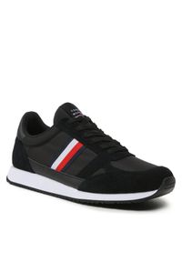 TOMMY HILFIGER - Tommy Hilfiger Sneakersy Runner Lo Vintage Mix FM0FM03431 Czarny. Kolor: czarny. Materiał: materiał #1