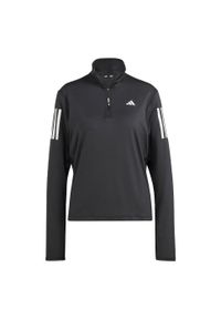 Adidas - Kurtka Own the Run Half-Zip. Kolor: czarny. Materiał: materiał. Sport: bieganie