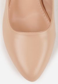 Born2be - Beżowe Czółenka na Szpilce Dimea. Okazja: na co dzień. Kolor: beżowy. Materiał: jeans. Wzór: aplikacja. Obcas: na szpilce. Styl: casual, elegancki #6