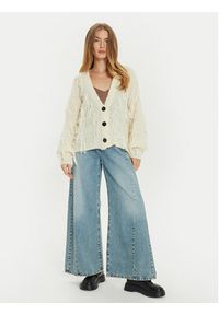 ViCOLO Kardigan 33034S Écru Relaxed Fit. Kolor: kremowy. Materiał: syntetyk #2