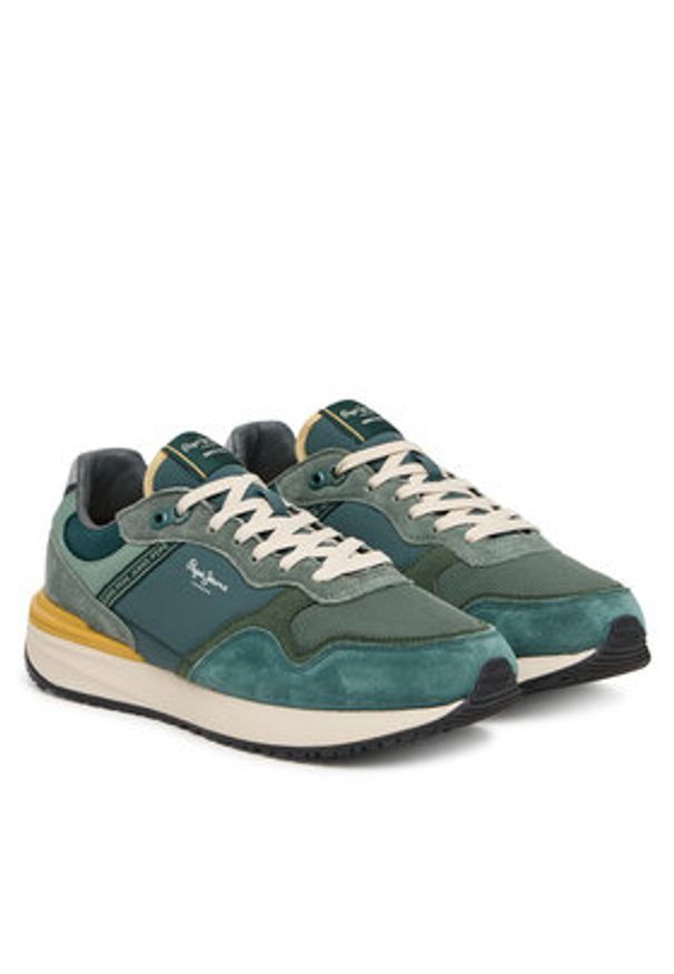 Pepe Jeans Sneakersy Buster Pro Main M PMS600009 Zielony. Kolor: zielony. Materiał: skóra, zamsz