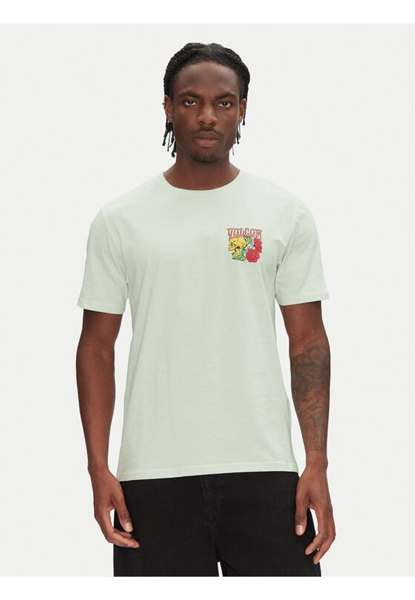 Volcom T-Shirt Tooflow A3512551 Zielony Classic Fit. Kolor: zielony. Materiał: bawełna