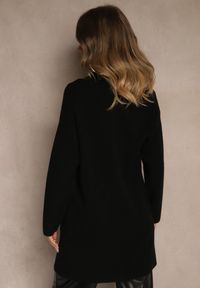 Renee - Czarny Długi Niezapinany Kardigan z Kaszmirem Palmire. Okazja: na co dzień. Kolor: czarny. Materiał: kaszmir. Długość: długie. Styl: casual #3
