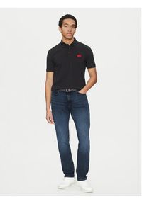 Hugo - HUGO Polo Dereso232 50490770 Czarny Slim Fit. Typ kołnierza: polo. Kolor: czarny. Materiał: bawełna