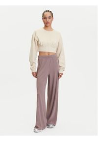 Adidas - adidas Spodnie dzianinowe Essentials JD0768 Beżowy Wide Leg. Kolor: beżowy. Materiał: wiskoza