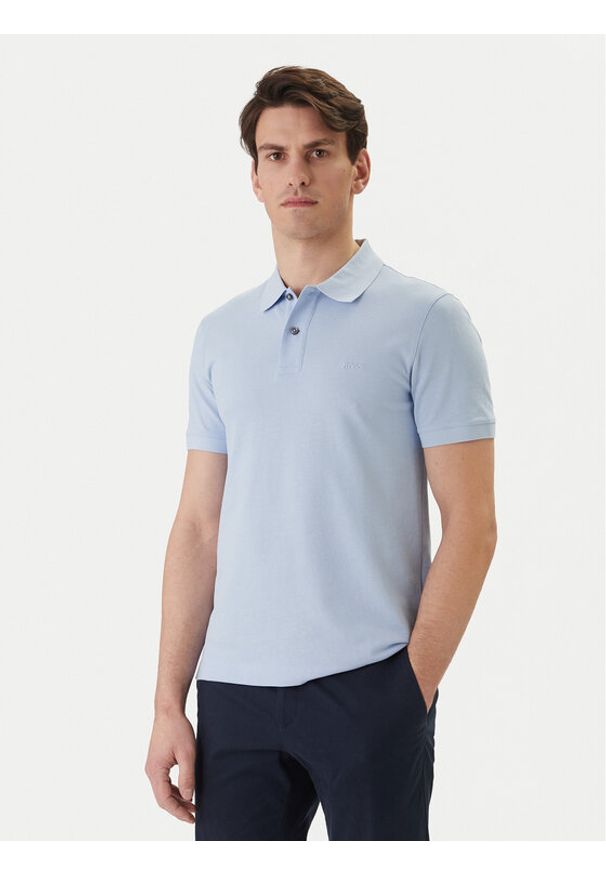 BOSS Polo Pallas 50553564 Błękitny Regular Fit. Typ kołnierza: polo. Kolor: niebieski. Materiał: bawełna