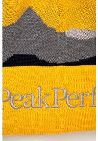 Peak Performance Czapka wełniana kolor żółty. Kolor: żółty. Materiał: wełna