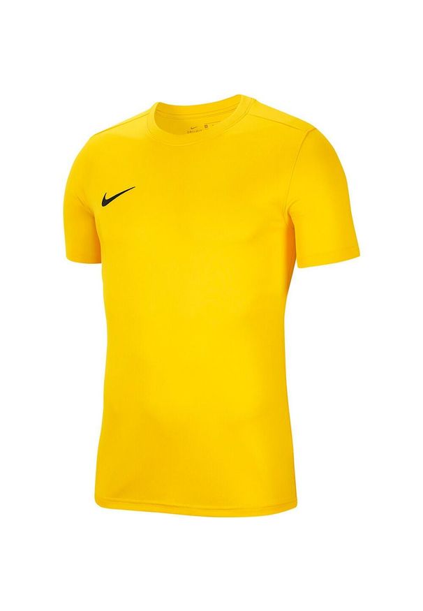 Nike - Męska Koszulka Z Krótkim Rękawem Dry Park VII. Kolor: żółty. Długość rękawa: krótki rękaw. Długość: krótkie. Sport: turystyka piesza