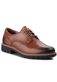 Półbuty Clarks Batcombe Hall 261275517 Dark Tan Leather. Kolor: brązowy. Materiał: skóra