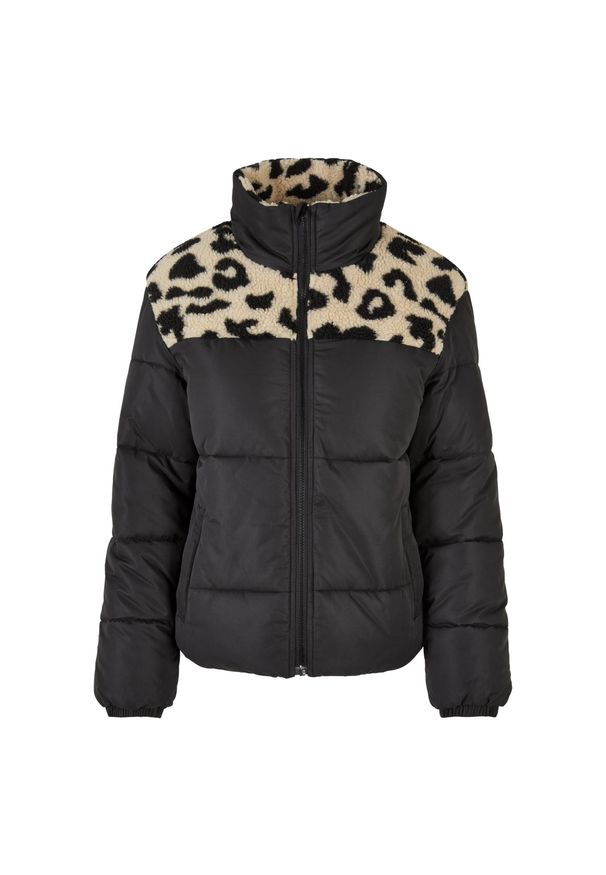 Damska kurtka sherpa Urban Classics AOP Sherpa. Kolor: beżowy, wielokolorowy, czarny. Materiał: puch. Sezon: zima