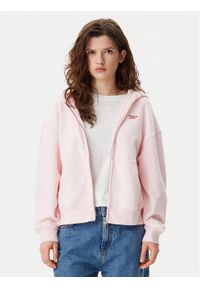 Tommy Jeans Bluza Script Logo DW0DW20303 Różowy Boxy Fit. Kolor: różowy. Materiał: bawełna #1