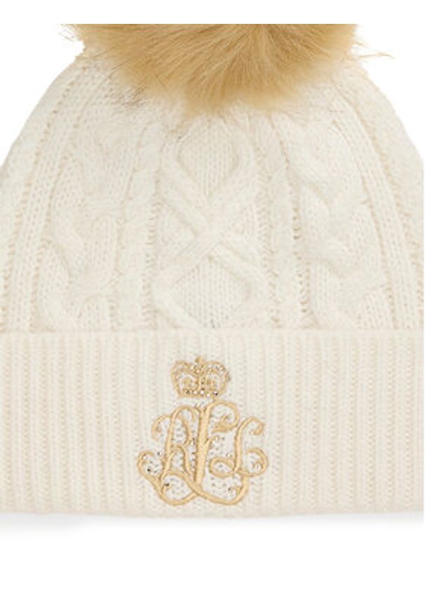 Lauren Ralph Lauren - LAUREN RALPH LAUREN Czapka 454P04466001 Écru. Materiał: materiał, poliester