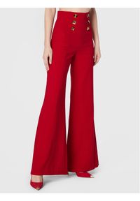 Spodnie materiałowe Elisabetta Franchi. Kolor: czerwony. Materiał: materiał, syntetyk #1