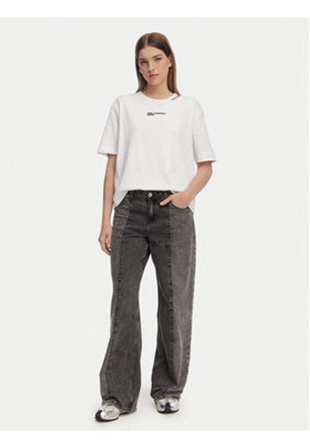 Karl Lagerfeld Jeans T-Shirt B2W17077 Biały Regular Fit. Kolor: biały. Materiał: bawełna