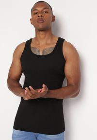 Born2be - Czarna Klasyczna Koszulka Bez Rękawów Tank Top Clecotia. Kolor: czarny. Długość rękawa: bez rękawów #7