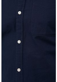 Jack & Jones koszula bawełniana męska kolor granatowy regular ze stójką. Typ kołnierza: kołnierzyk stójkowy. Kolor: niebieski. Materiał: bawełna. Długość rękawa: długi rękaw. Długość: długie #4