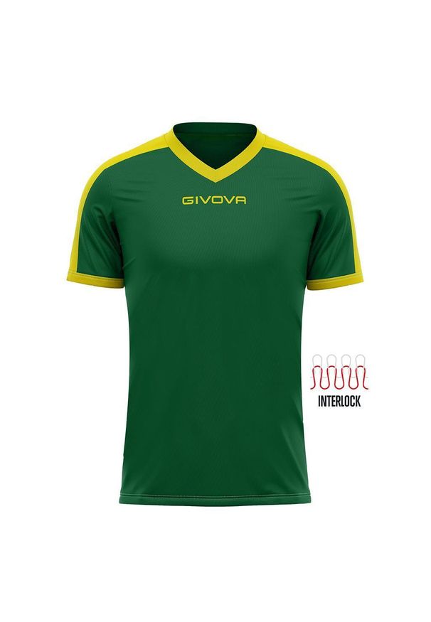 Givova Revolution Interlock Koszulka dziecięca 3XS. Kolor: zielony, żółty, wielokolorowy. Sport: piłka nożna