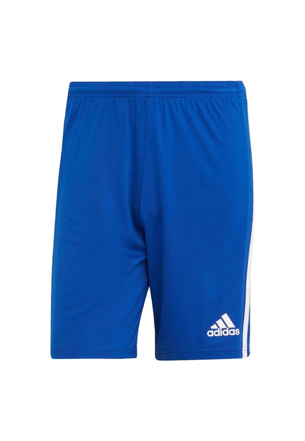 Adidas - Spodenki piłkarskie męskie adidas Squadra 21 Short. Kolor: biały, wielokolorowy, niebieski. Materiał: poliester. Sport: piłka nożna