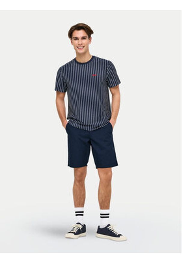 Only & Sons Szorty materiałowe Skal 22034682 Granatowy Slim Fit. Kolor: niebieski. Materiał: syntetyk, bawełna