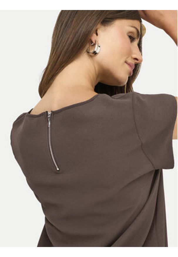 only - ONLY Bluzka Vic 15142784 Brązowy Regular Fit. Kolor: brązowy. Materiał: syntetyk