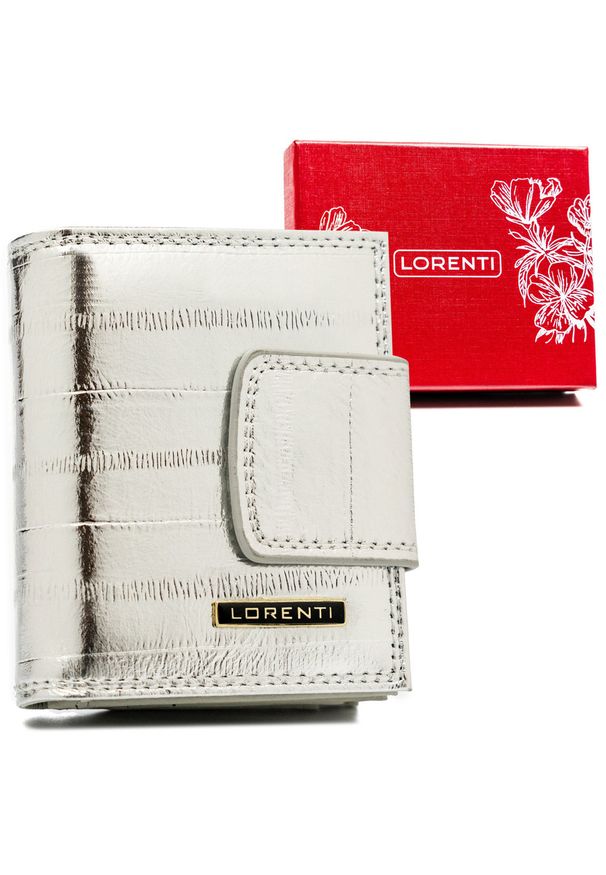 LORENTI - Portfel damski Lorenti 42329-STB srebrny. Kolor: srebrny