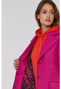 Desigual Płaszcz damski kolor różowy przejściowy oversize. Kolor: różowy #3