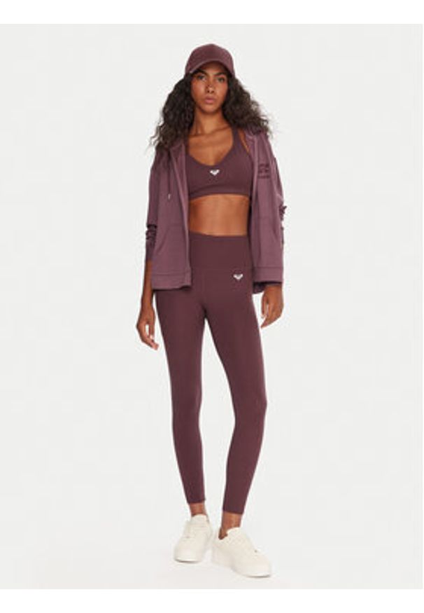 Roxy Legginsy Heart Into It Ankle ERJNP03690 Fioletowy Slim Fit. Kolor: fioletowy. Materiał: syntetyk