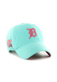 47 Brand - 47brand czapka z daszkiem bawełniana MLB Detroit Tigers kolor turkusowy z aplikacją. Kolor: turkusowy. Materiał: bawełna. Wzór: aplikacja #5