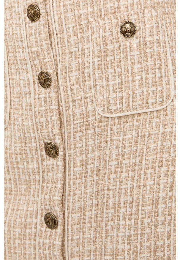 Marciano Guess spódnica kolor beżowy mini prosta. Okazja: na co dzień. Kolor: beżowy. Materiał: materiał. Styl: casual