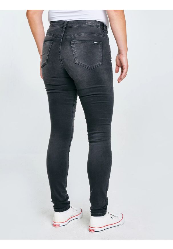 Big-Star - jeansy damskie skinny z przetarciami czarne adela 961. Kolor: czarny