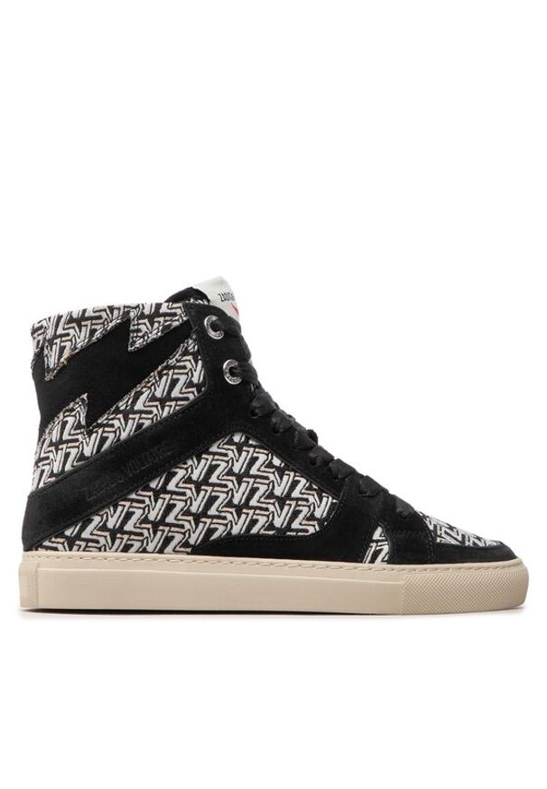 Zadig&Voltaire Sneakersy High Flash Mo SWSN00057 Czarny. Kolor: czarny. Materiał: zamsz, skóra