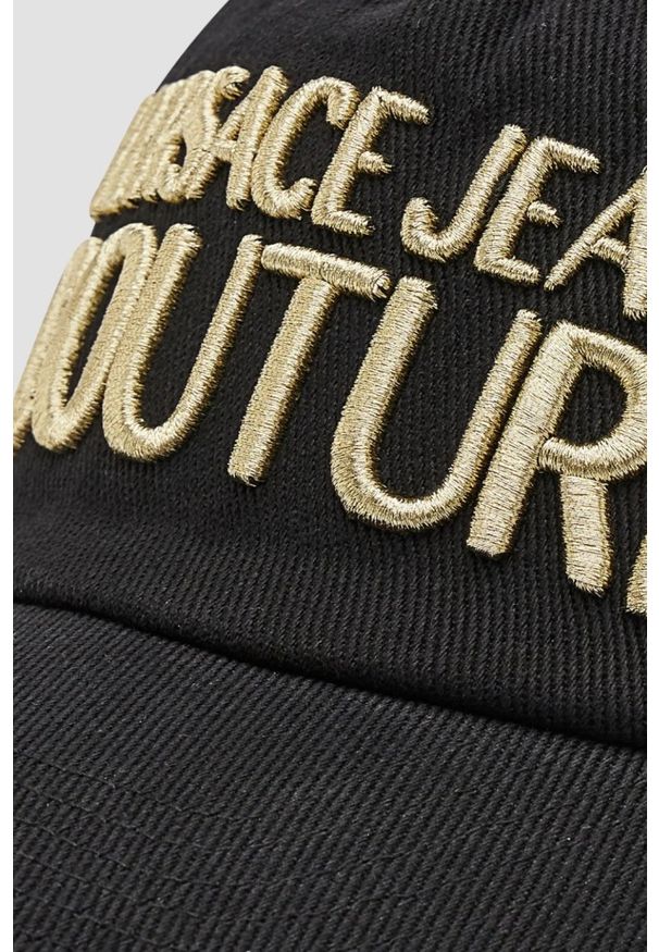 Versace Jeans Couture - VERSACE JEANS COUTURE Czarna czapka z daszkiem. Kolor: czarny