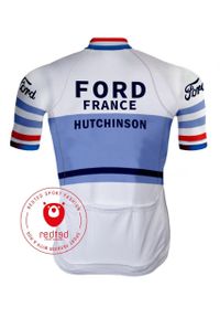 Camisola de ciclismo retro Ford France - REDTED. Kolor: wielokolorowy. Materiał: poliester