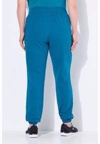 ULLA POPKEN - Damskie Spodnie dresowe lamówka z boku elastyczny ściągacz elastyczny dół. Kolekcja: plus size. Kolor: szary, niebieski, wielokolorowy. Materiał: materiał, poliester, bawełna