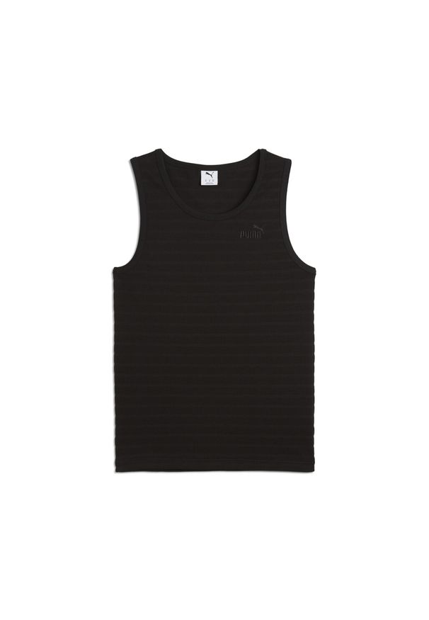 Puma - Męska koszulka na ramiączkach Essentials Elevated Structured PUMA Black. Kolor: czarny. Materiał: materiał. Długość rękawa: na ramiączkach. Wzór: haft. Sport: bieganie