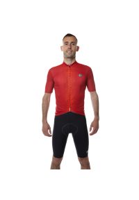 C-LAB - Koszulka rowerowa męska Unica czerwona. Kolor: czerwony. Długość rękawa: krótki rękaw. Długość: krótkie. Sport: kolarstwo