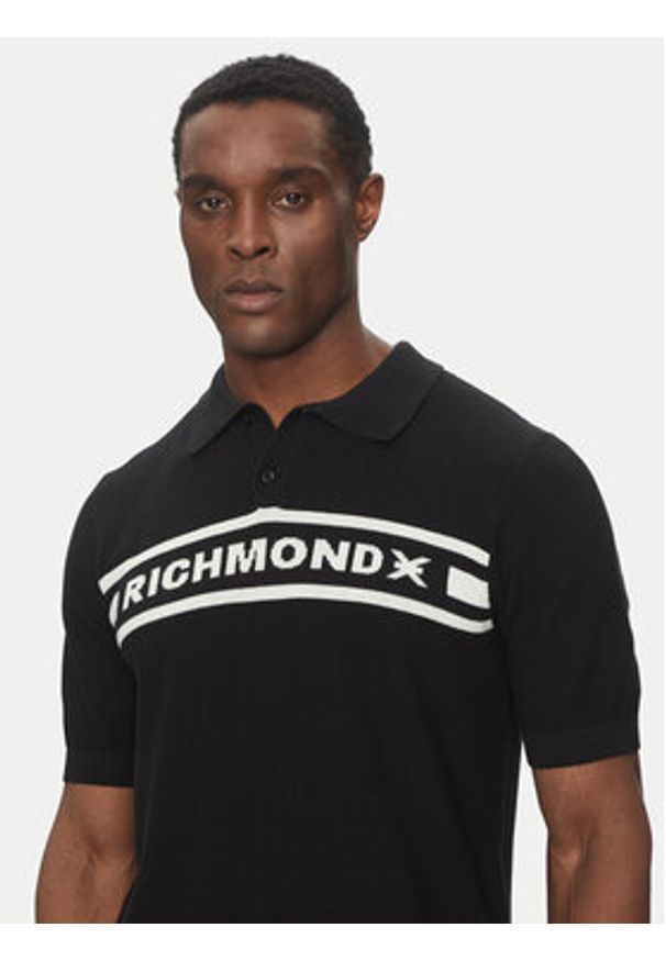 Richmond X Sweter UMP25128PO Czarny Regular Fit. Kolor: czarny. Materiał: bawełna