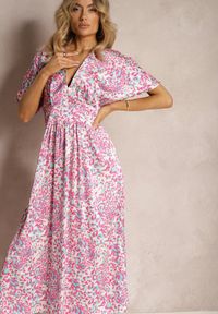 Renee - Fioletowa Sukienka o Rozkloszowanym Kroju z Ozdobnym Pasem w Talii Dovbia. Kolor: fioletowy. Typ sukienki: rozkloszowane. Styl: elegancki #5