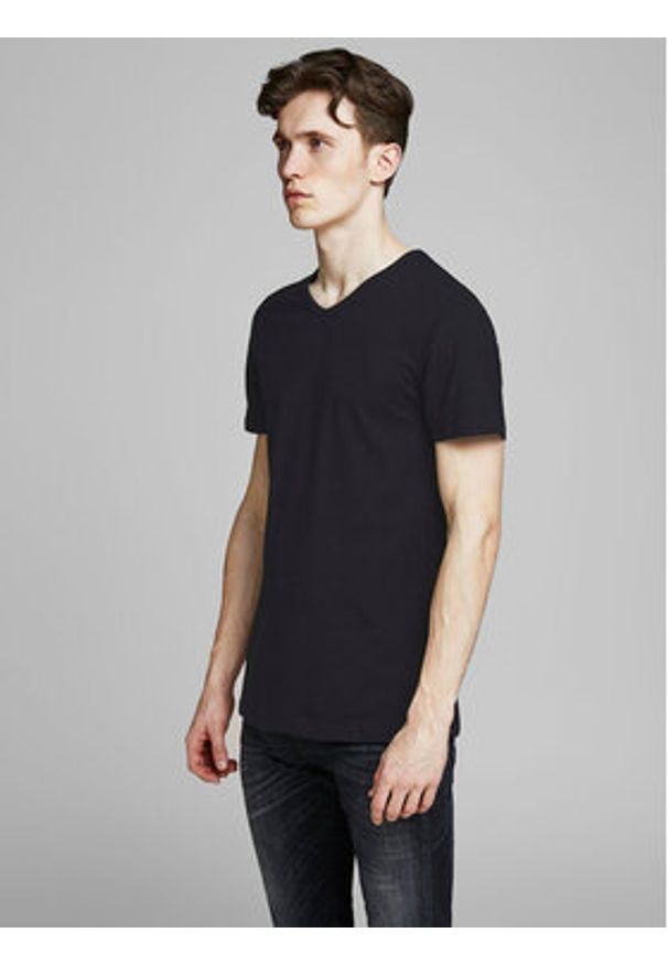 Jack & Jones Komplet t-shirtów Basic 12133914 Czarny Slim Fit. Kolor: czarny. Materiał: bawełna