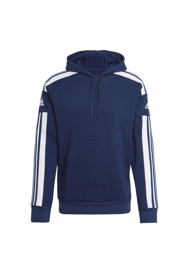 Adidas - Squadra 21 Sweat Hoodie. Typ kołnierza: kaptur. Kolor: niebieski. Materiał: poliester, bawełna. Sport: fitness, piłka nożna