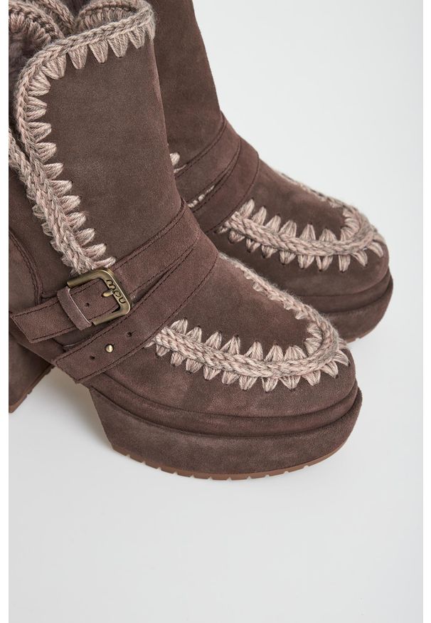 Mou - Botki damskie skórzane MOU. Materiał: skóra