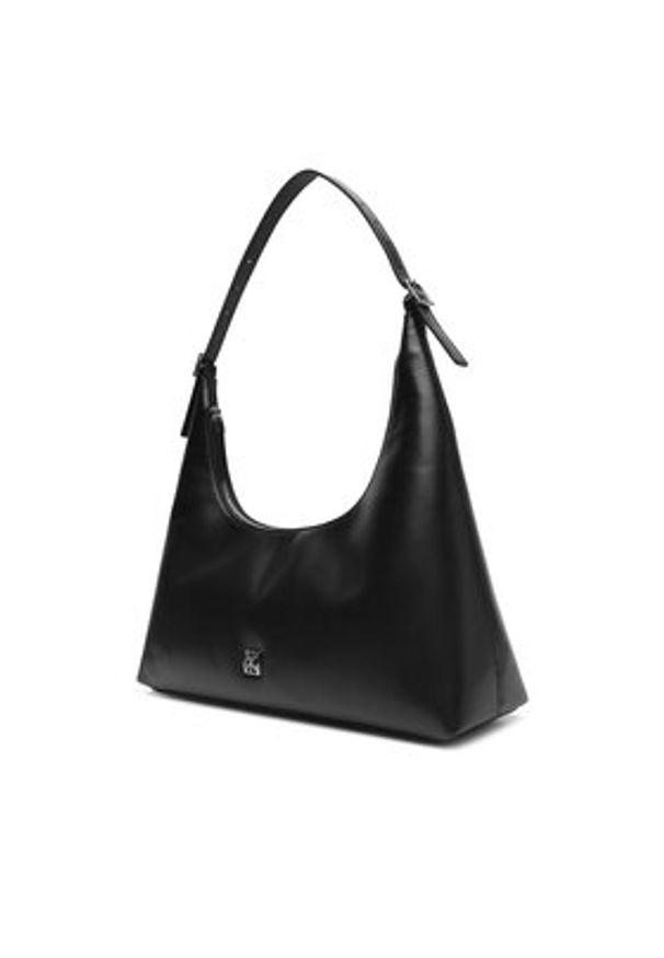 Calvin Klein Torebka Emblem Hw Lthr Shoulder Bag LV04F3262G Czarny. Kolor: czarny. Materiał: skórzane