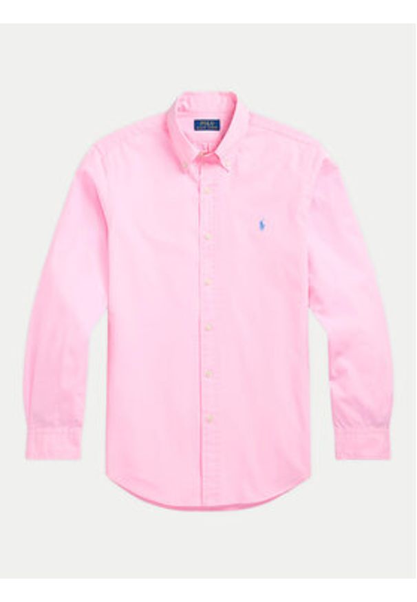 Polo Ralph Lauren Koszula 710937993016 Różowy Custom Fit. Typ kołnierza: polo. Kolor: różowy. Materiał: bawełna