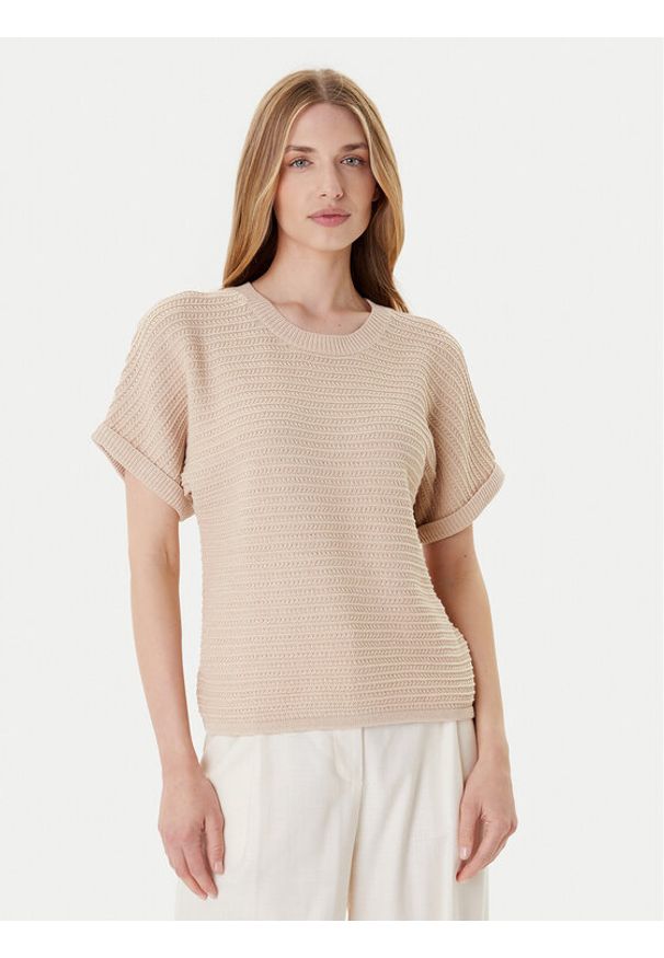 Morgan Sweter 252-MVIET Beżowy Relaxed Fit. Kolor: beżowy. Materiał: bawełna